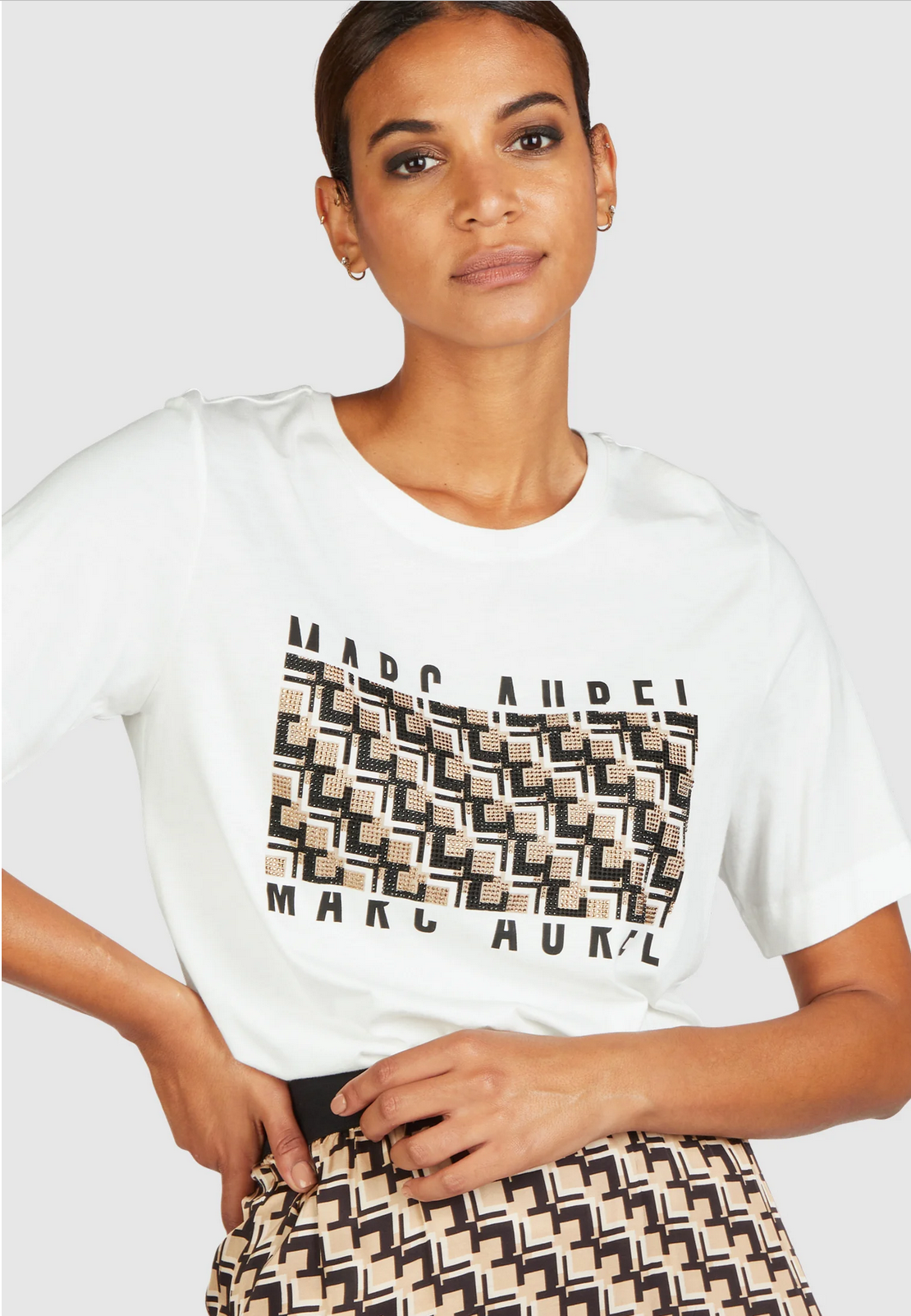 T-Shirt mit Strass-Print