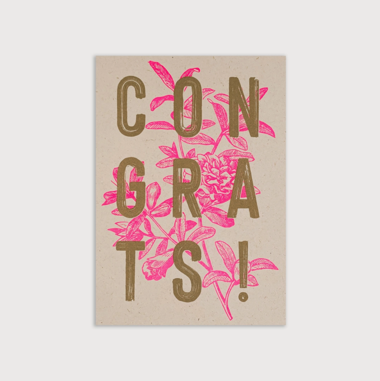 Postkarte / Typo / Congrats! / Ökopapier