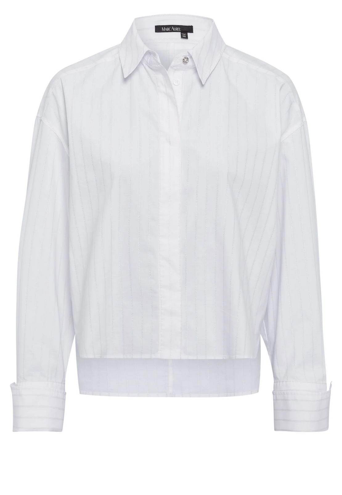 Bluse mit Lurexstreifen Streifen Silber