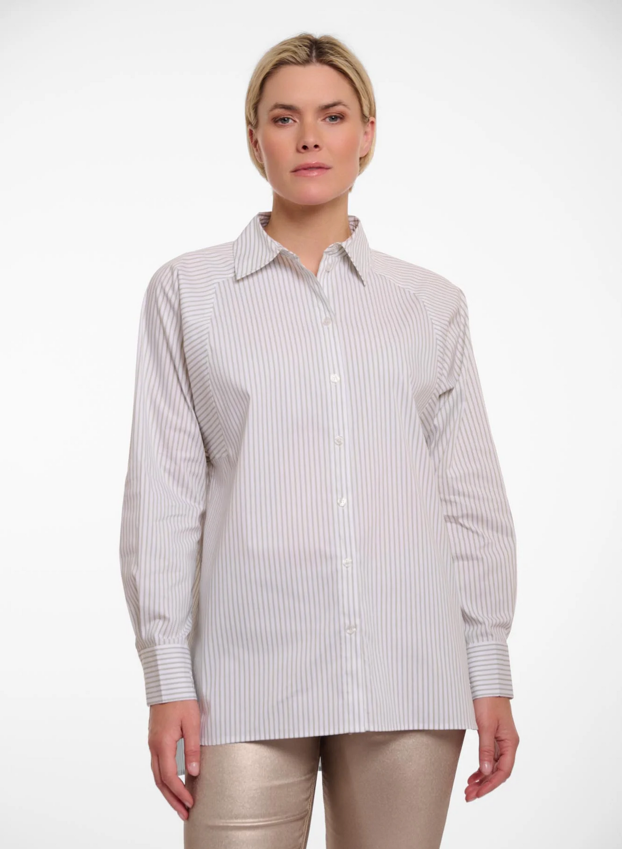 Bluse Meis mit grünen Streifen