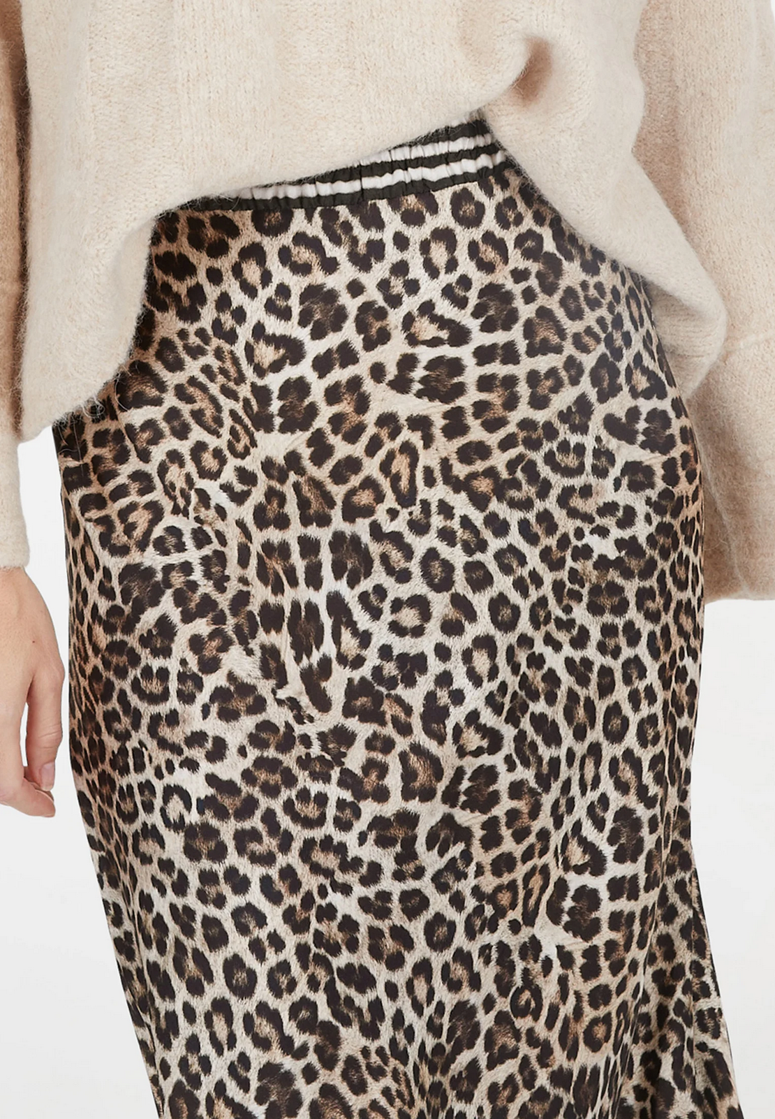 Midirock mit Leoprint und Streifen