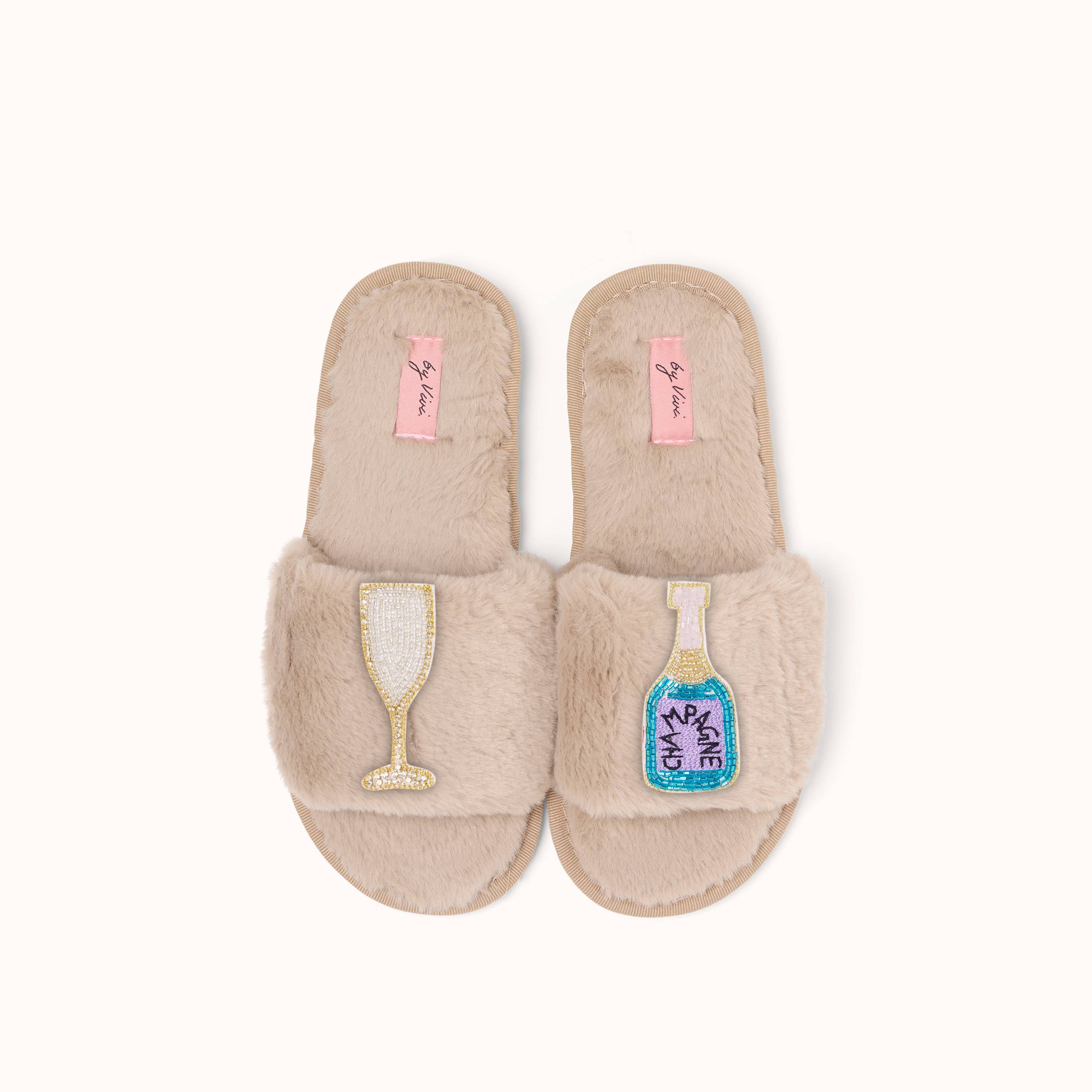 Paar Broschen: Champagner Türkis