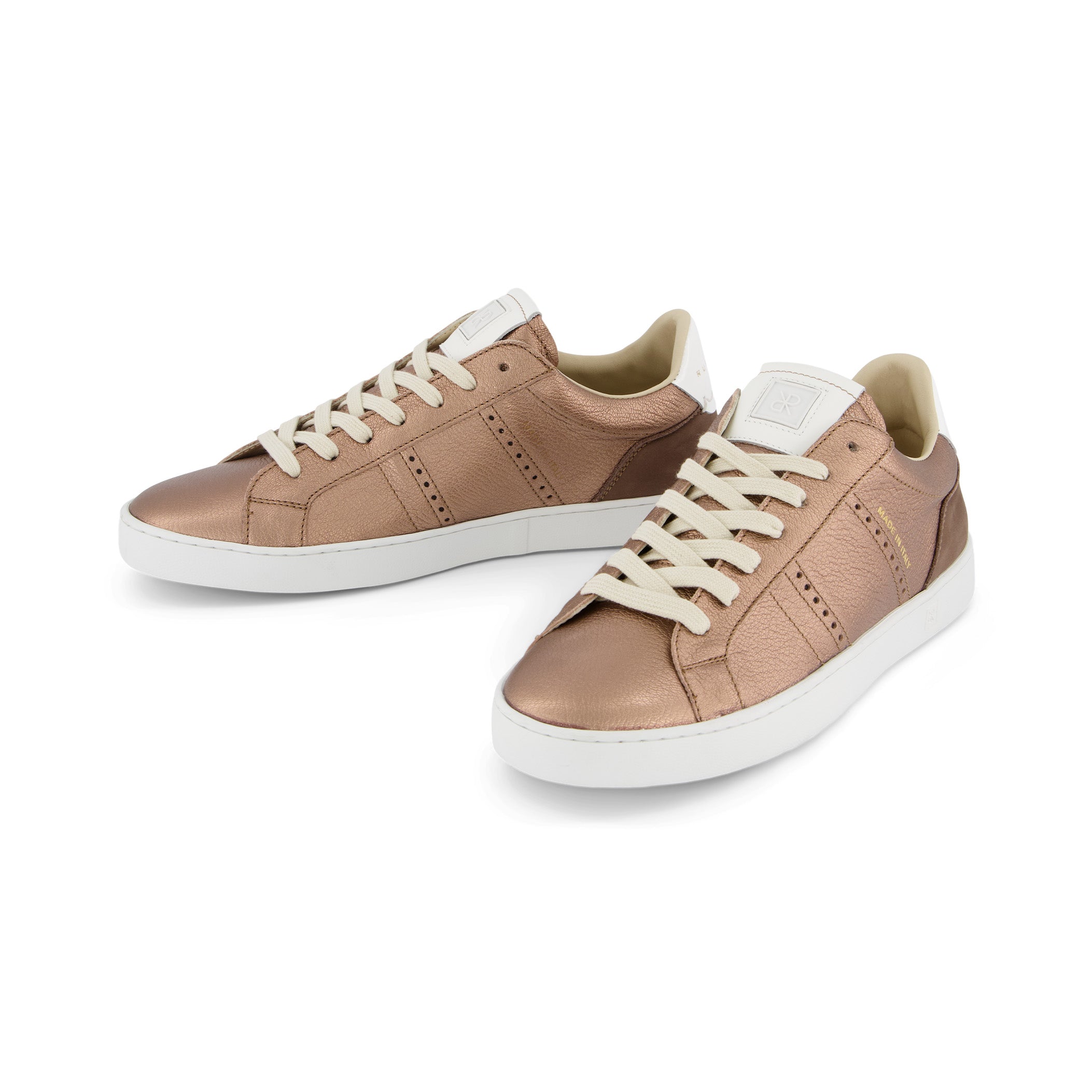 ODILE D Sneakers aus bronzefarbigem Leder für Damen