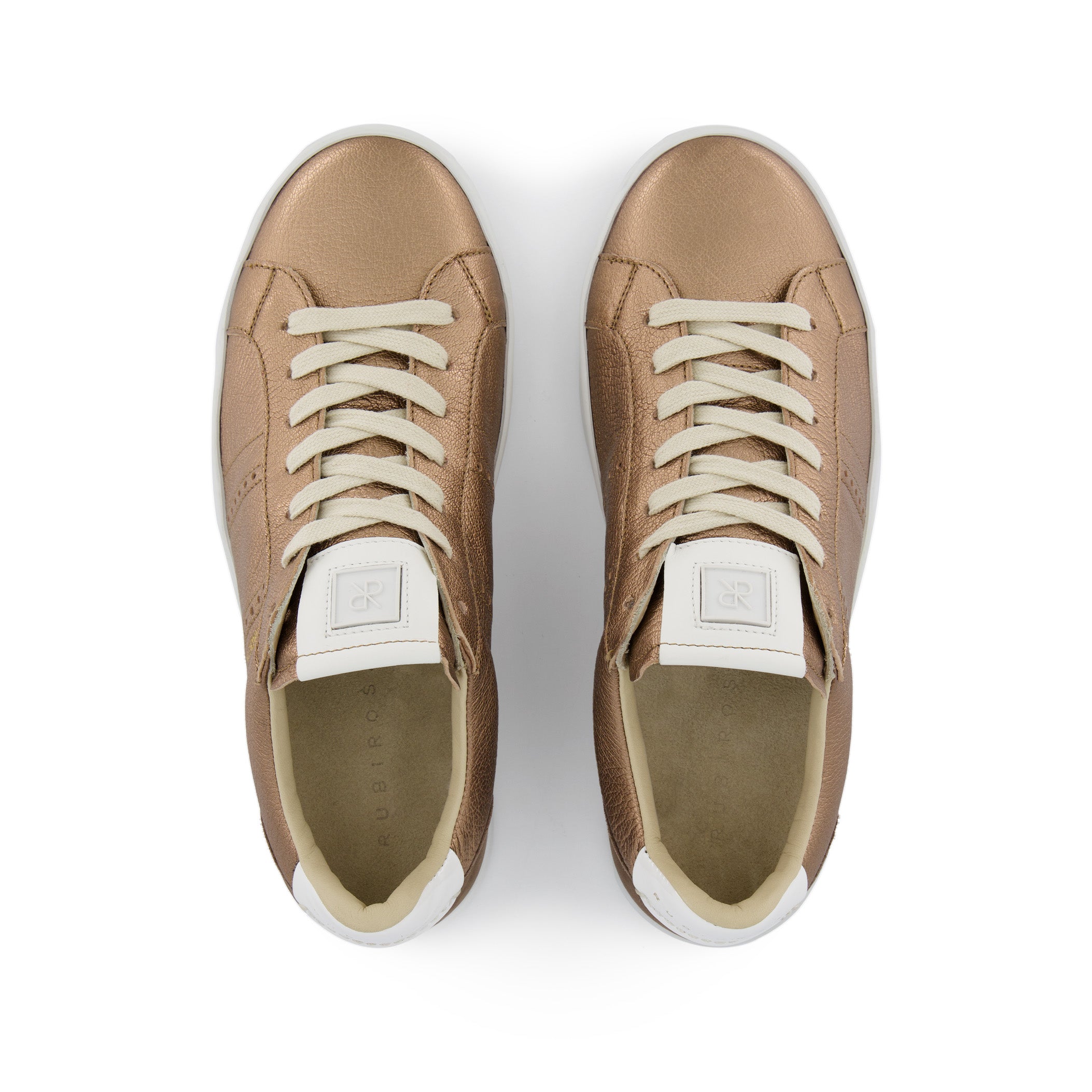 ODILE D Sneakers aus bronzefarbigem Leder für Damen