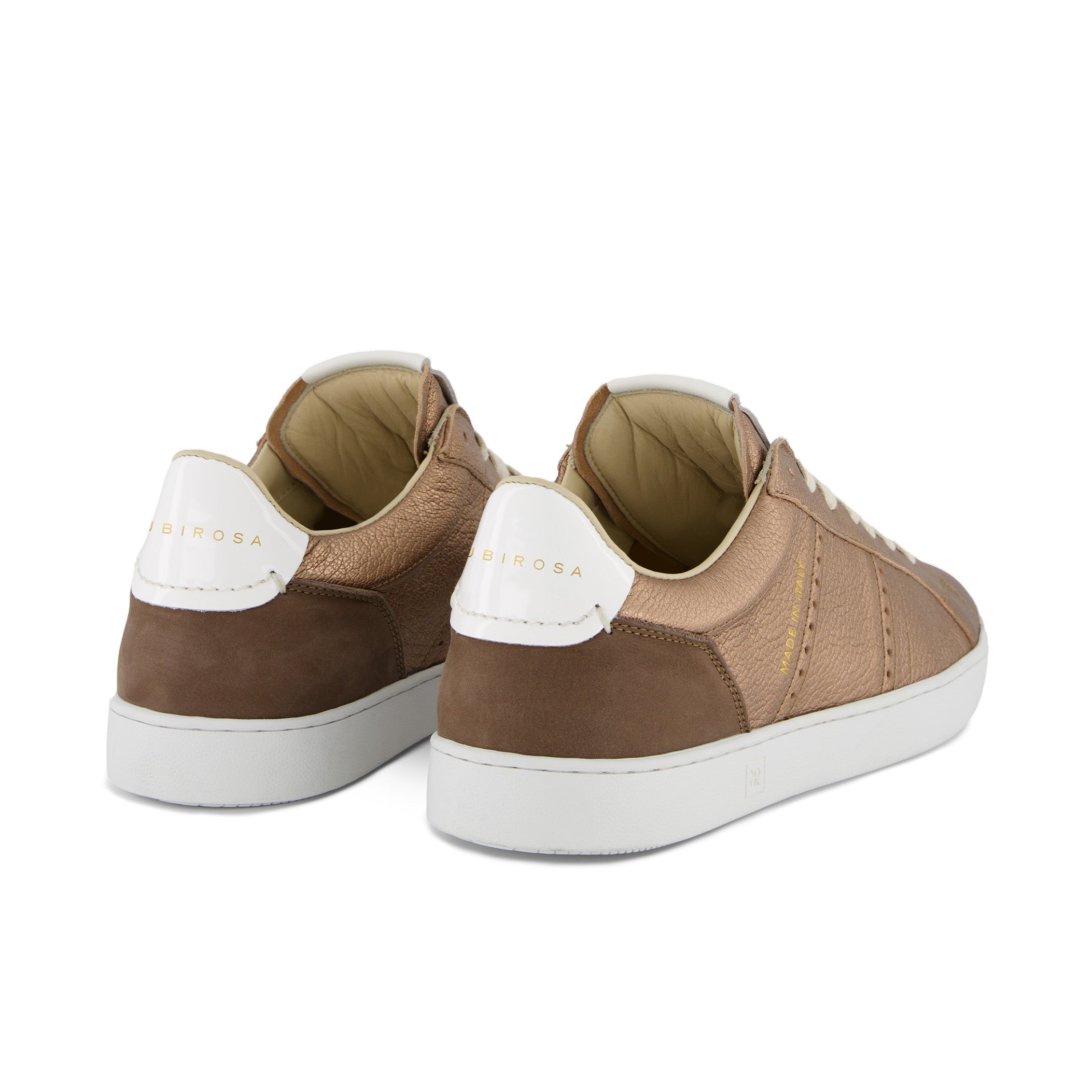 ODILE D Sneakers aus bronzefarbigem Leder für Damen