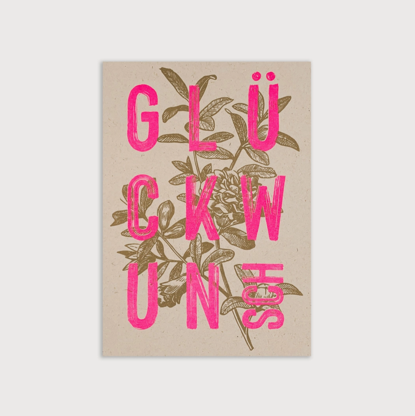 Postkarte / Typo / Glückwunsch / Ökopapier