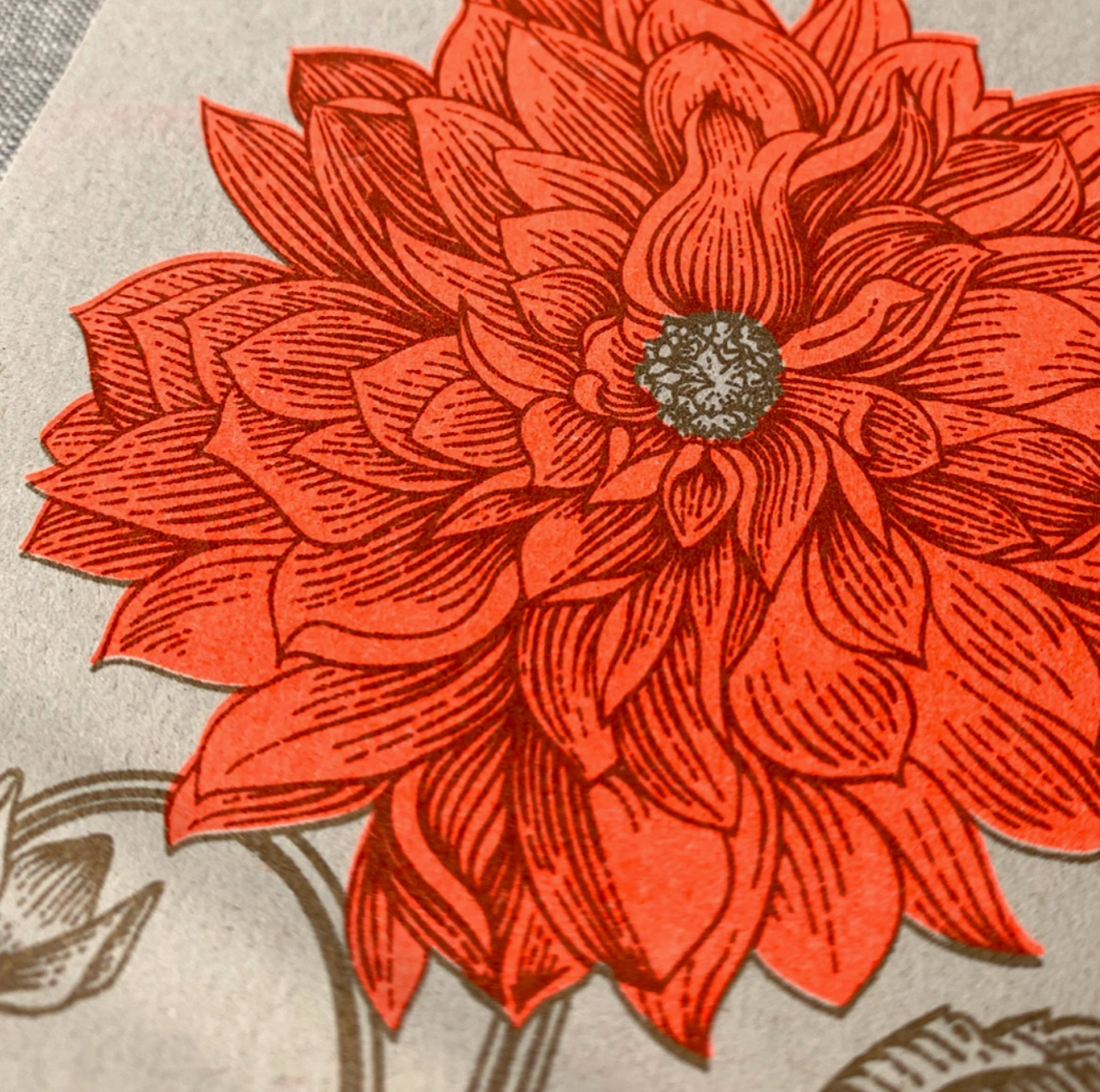 Postkarte / Dahlie / Pflanzenfarbe / Ökopapier