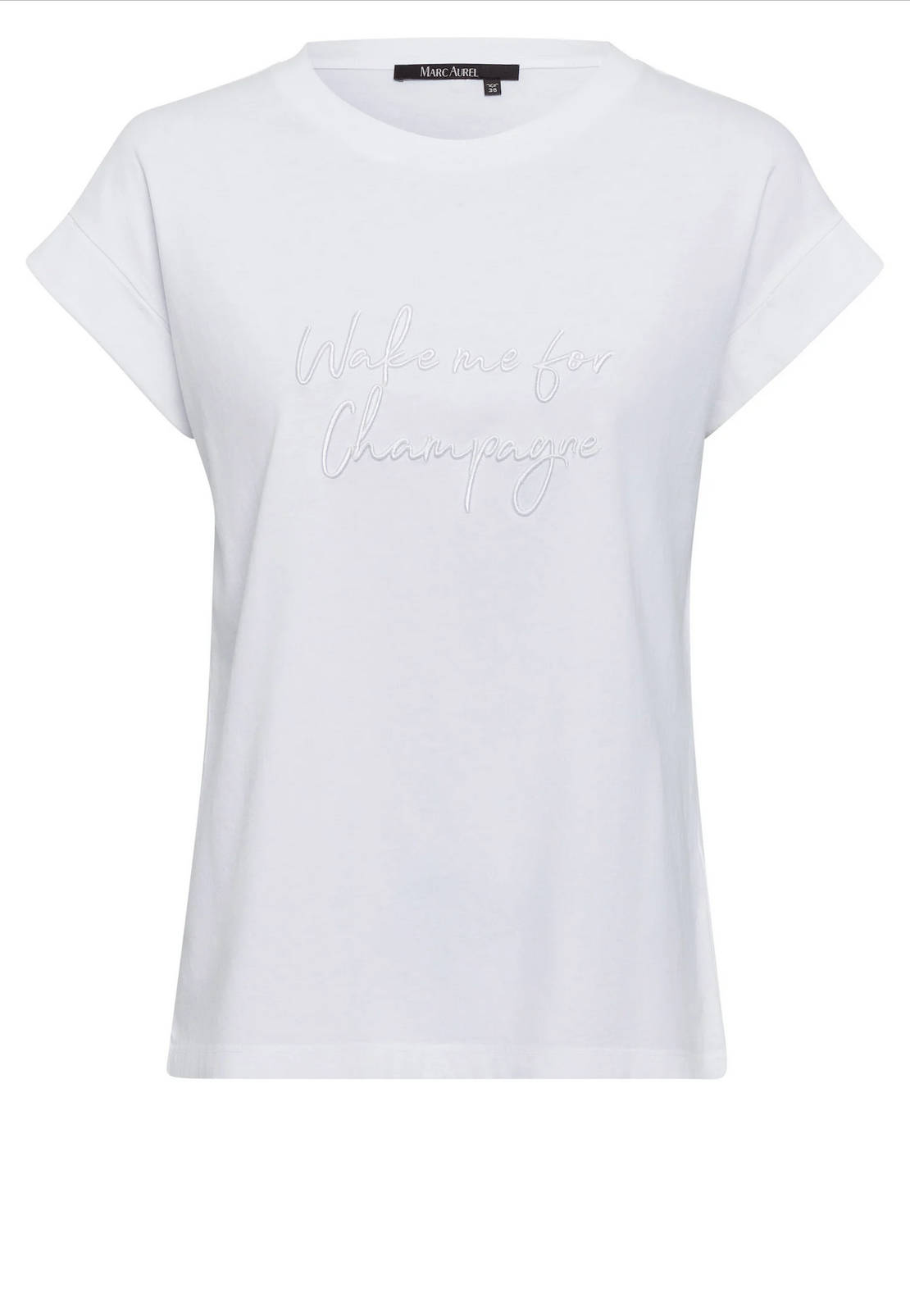 T-Shirt mit "Wake me for Champagne" Stickerei