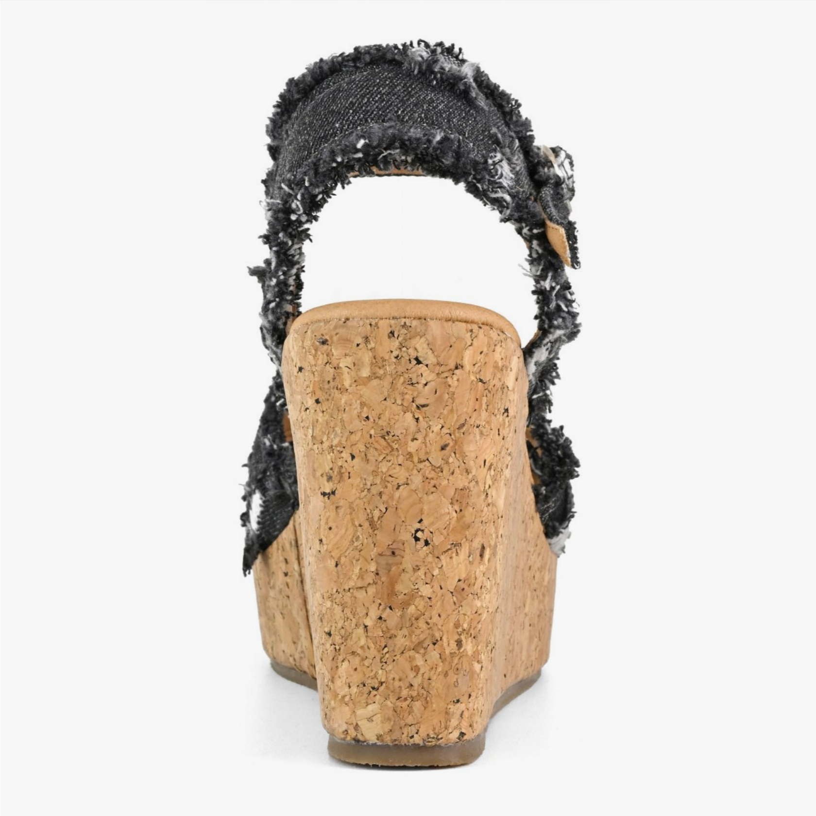 Keilsandale aus Denim und Kork