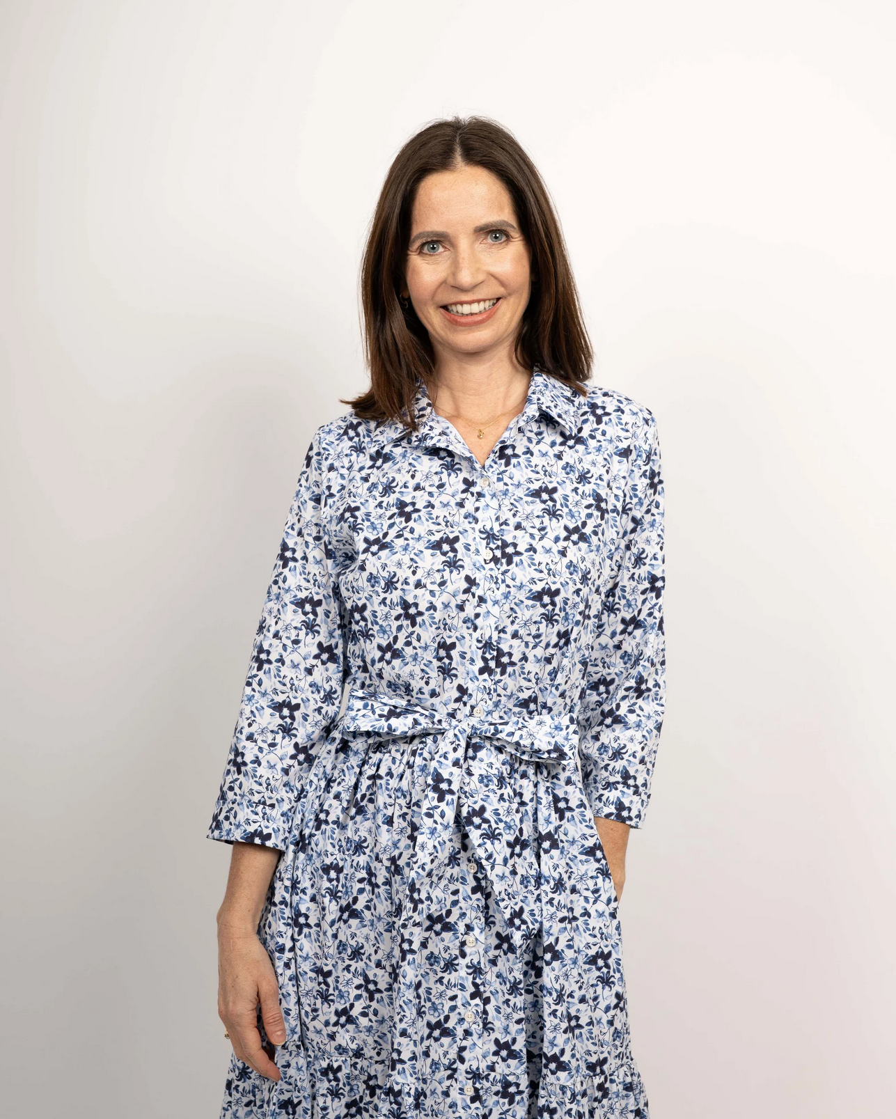 Kleid JADE Blaue Blüten