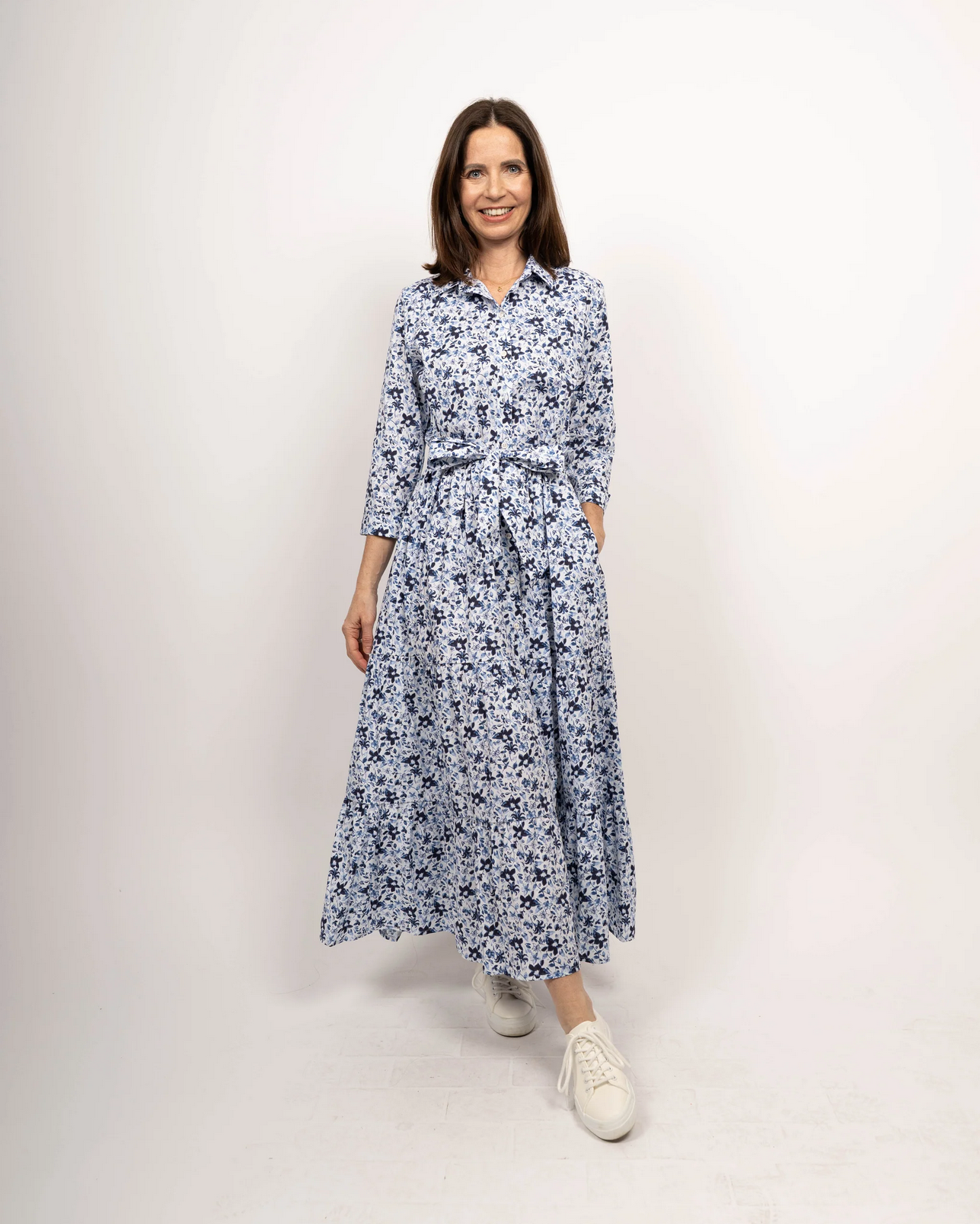 Kleid JADE Blaue Blüten