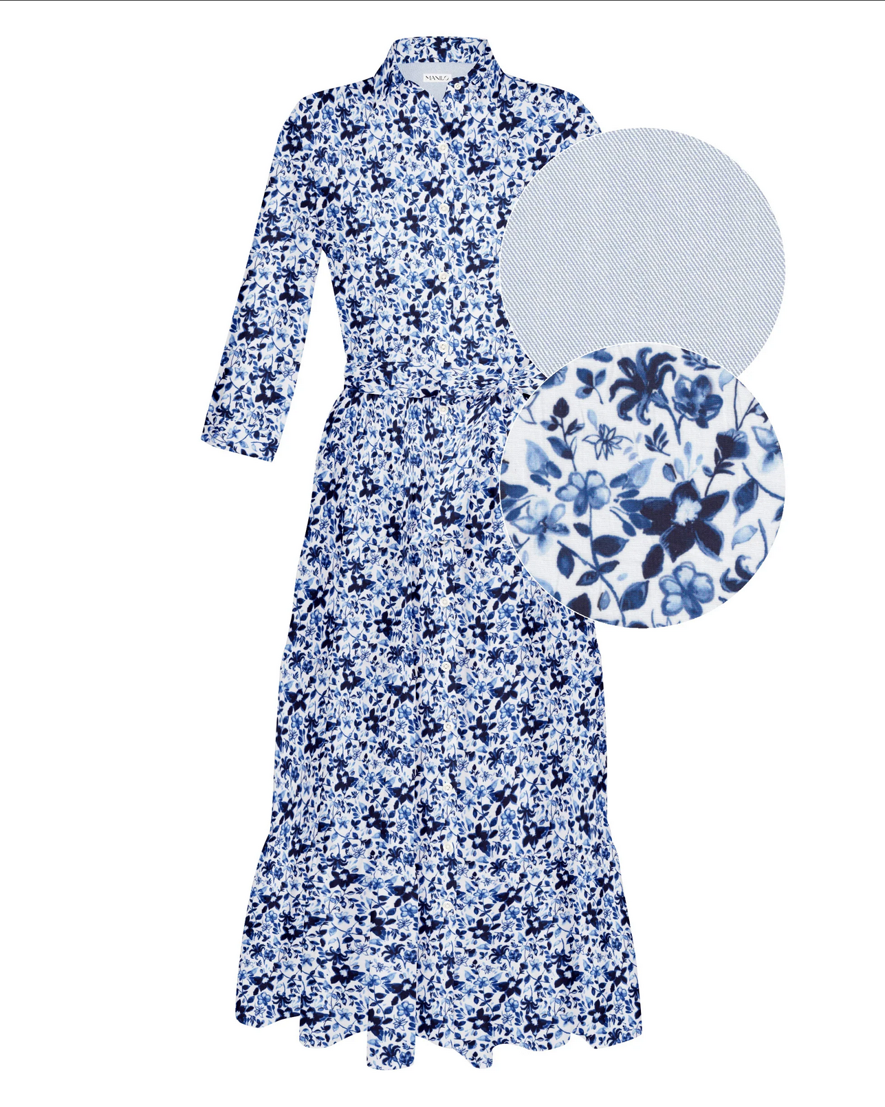 Kleid JADE Blaue Blüten