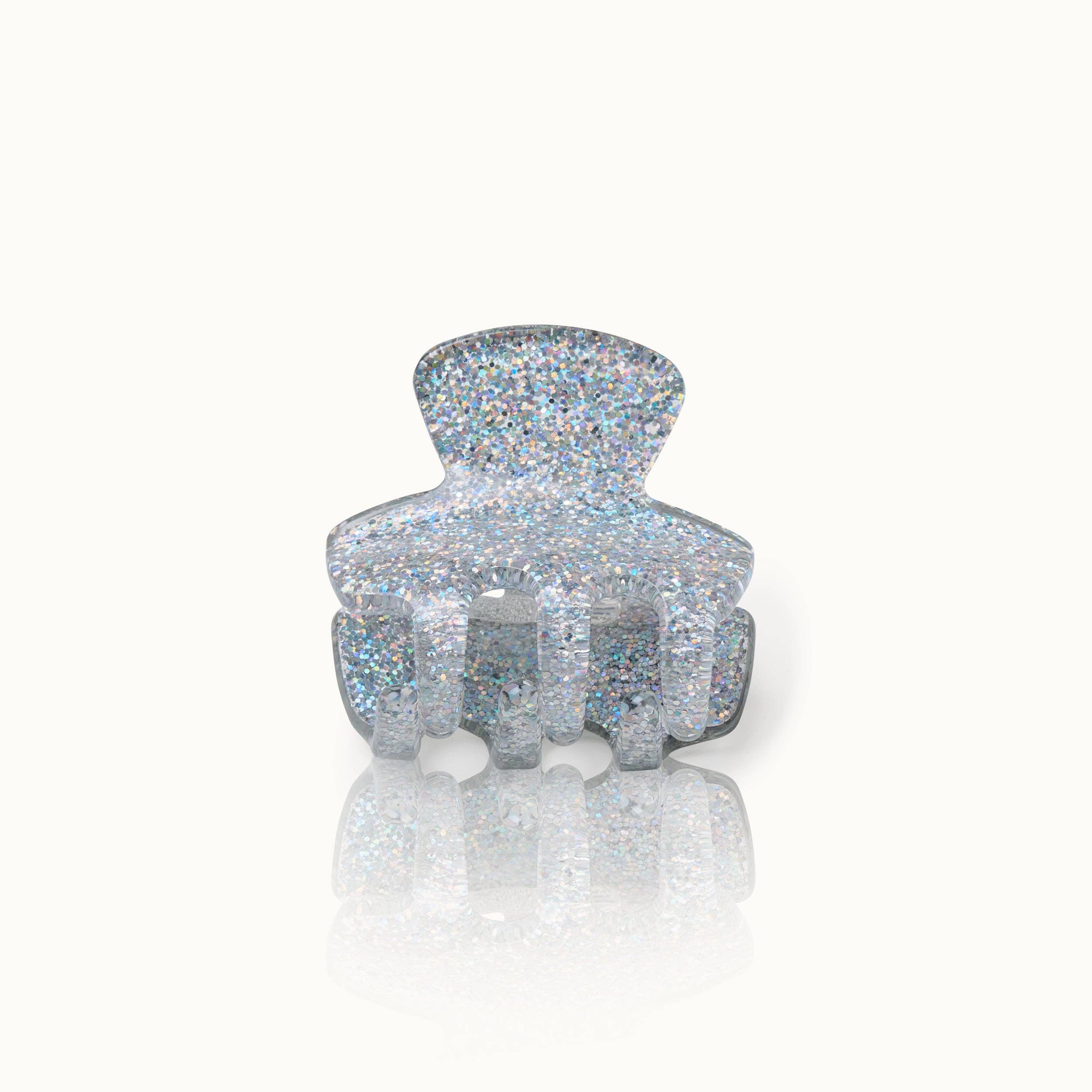 Haarklammer Klein Silber Glitter